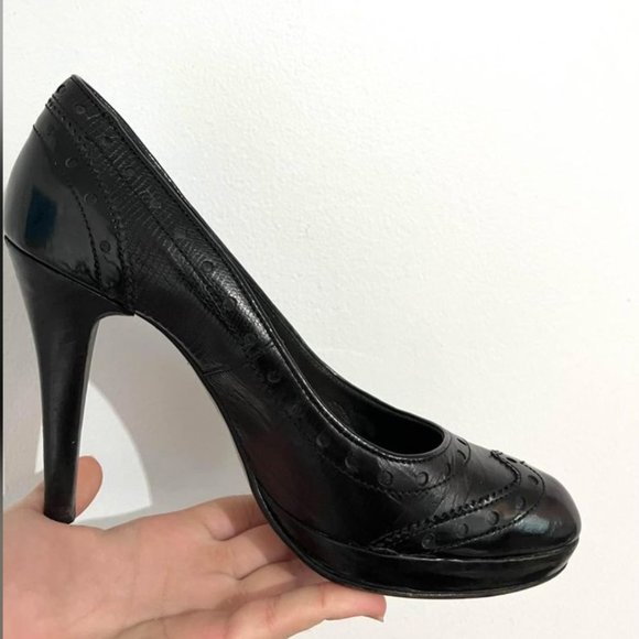 Black Leather Heels - Picture 2 of 2